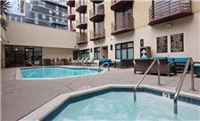 outdoor pool and hot tub